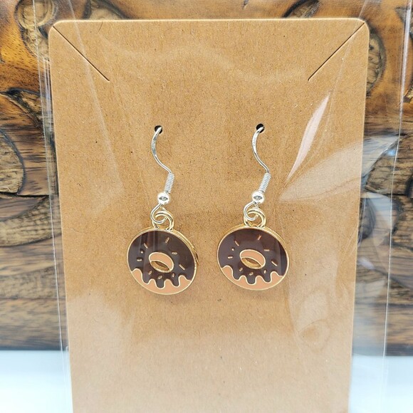 Chocolate Donut Earrings - Picture 1 of 2